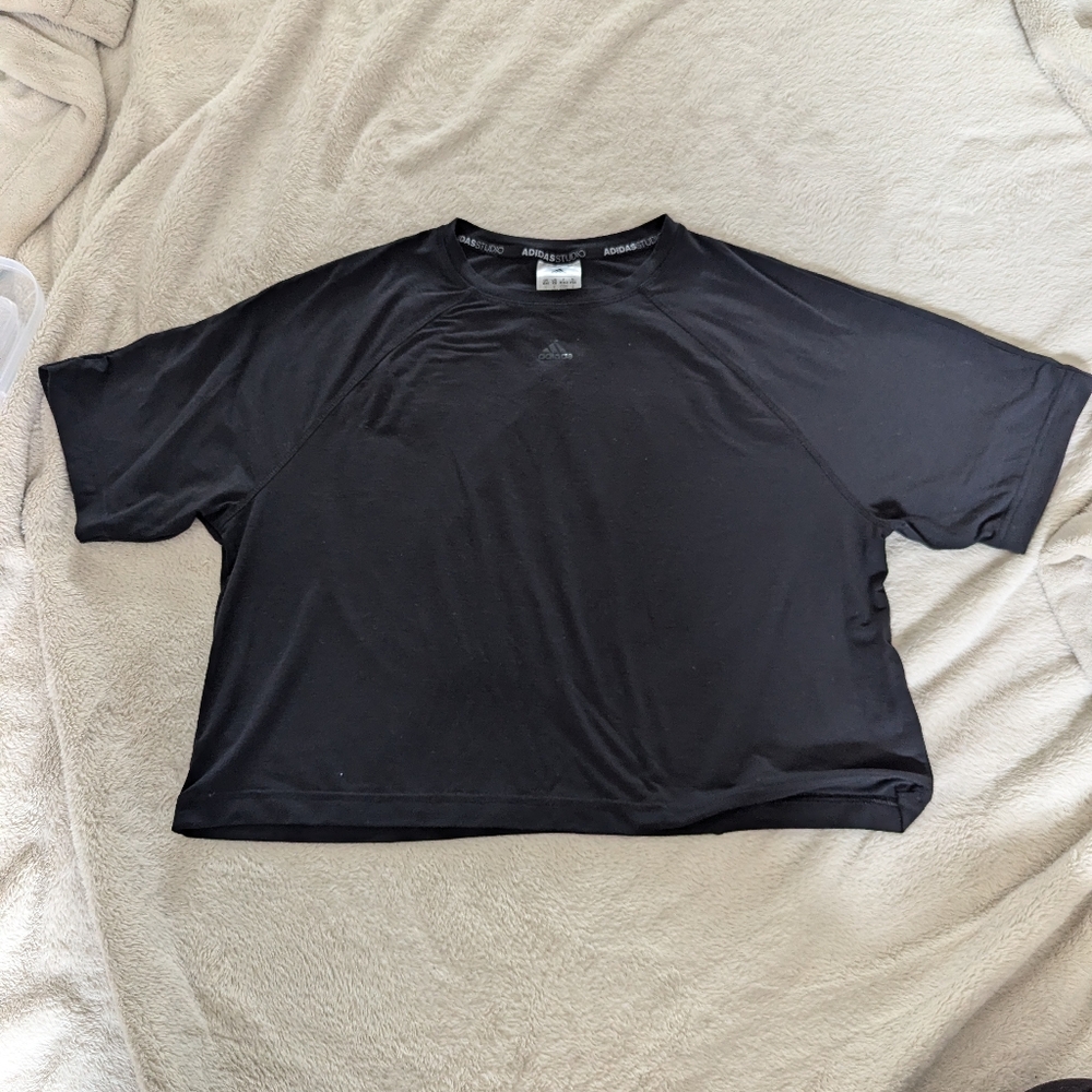 Adidas Cropped T-shirt, Open Back, XS